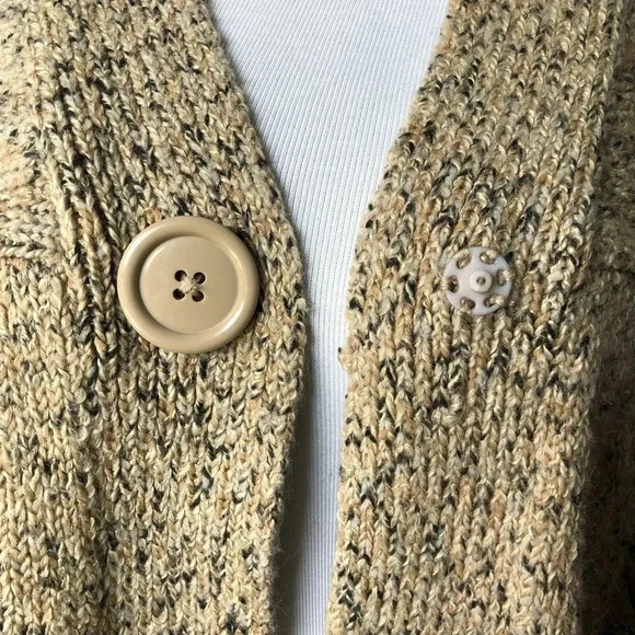 Preswick & Moore Tan Button Cardigan Sweater M - Picture 5 of 7